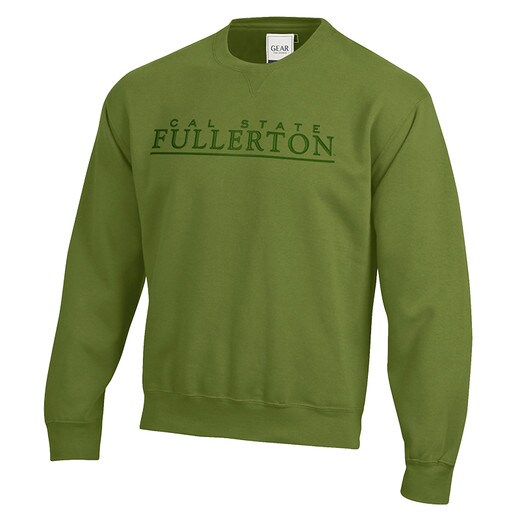 Gear For Sports Cal State Fullerton Embroidered Crew - Olive